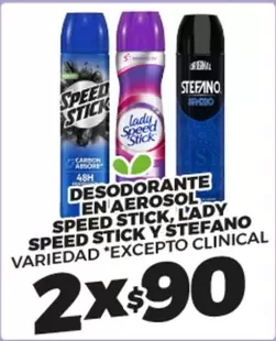 Oferta de Desodorante En Aerosol Speed Stick, Lady Speed Stick Y Stefano en Merco