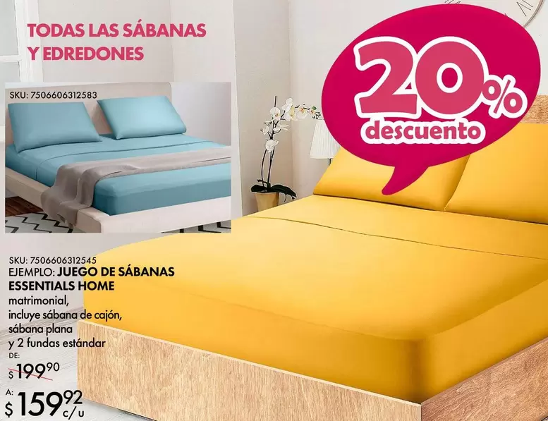 Oferta de Essentials - Espentaisa Home por $159.92 en Del Sol