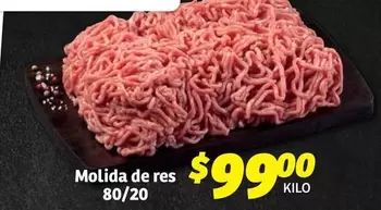 Oferta de Molida De Res 80/20 por $99 en Soriana Híper