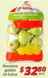 Oferta de Manzana -  Golden En Bolsa por $32.8 en Soriana Híper