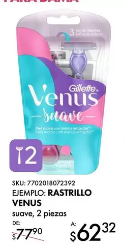 Oferta de Gillette - Venus por $77.9 en Woolworth