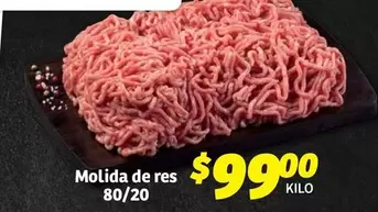 Oferta de Molida De Res 80/20 por $99 en Soriana Híper