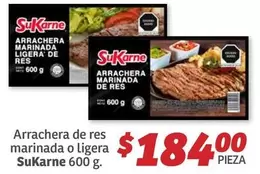 Oferta de Sukarne - Arrachera De Res Marinada O Ligera por $184 en Soriana Híper