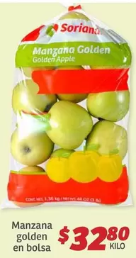 Oferta de Manzana -  Golden En Bolsa por $32.8 en Soriana Híper