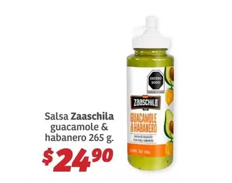 Oferta de Salsa -  Zaaschila Guacamole & Habanero 265 G por $24.9 en Soriana Híper