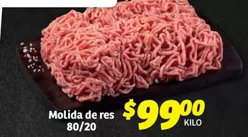 Oferta de Molida De Res 80/20 por $99 en Soriana Híper