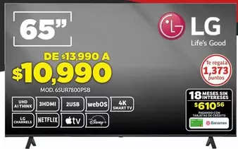 Oferta de LG - Mod 65ur78005b por $10990 en Soriana Híper