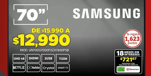 Oferta de Samsung - Smart Tv por $12990 en Soriana Híper