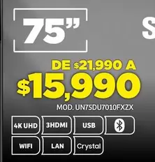 Oferta de Lan - Mod. Un75du7010fxzx por $15990 en Soriana Híper