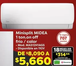 Oferta de Midea - Minisplit por $5660 en Soriana Híper