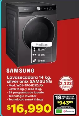 Oferta de Samsung - Lavasecadora por $16990 en Soriana Híper