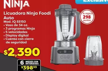 Oferta de Licuadora Ninja Foodi Auto por $2390 en Soriana Híper