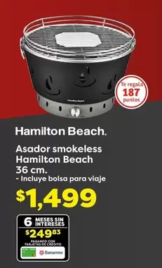Oferta de Hamilton -  Beach Asador Smokeless  Beach por $1499 en Soriana Híper