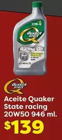 Oferta de Quaker - Aceite  20W50 946 ml por $139 en Soriana Híper