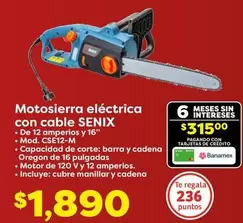 Oferta de Motosierra Eléctrica Con Cable por $1890 en Soriana Híper