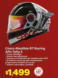 Oferta de Dot - Casco Abatible R7 Racing Alfa Talla S por $1499 en Soriana Híper