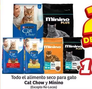 Oferta de CAT - Todo El Alimento Seco Para Gato Cat Chow Y Minino en Soriana Híper
