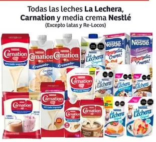 Oferta de Nestlé - Todas Las Leches La Lechera, Carnation Y Media Crema en Soriana Híper