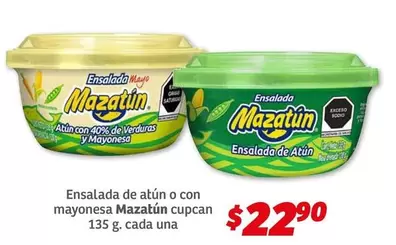 Oferta de Mazatún - Ensalada De Atún O Con Mayonesa por $22.9 en Soriana Híper