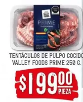 Oferta de Prime - Tentáculos De Pulpo Cocido Valley Foods por $199 en Soriana Híper