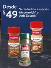 Oferta de McCormick - Variedad De Especias Mccormick' O Anis Sasson por $49 en Walmart