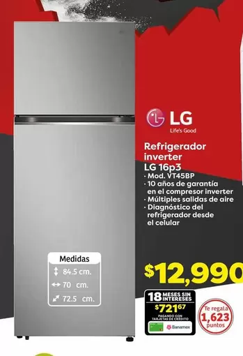 Oferta de LG - Refrigerador Invercle por $12990 en Soriana Súper