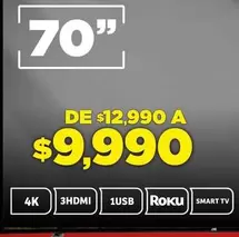Oferta de Roku - Smart Tv por $9990 en Soriana Súper