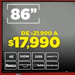 Oferta de Roku - Smart Tv por $17990 en Soriana Súper