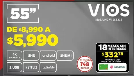 Oferta de Android - Viqs Mql Uhd V-55t232 por $5990 en Soriana Súper