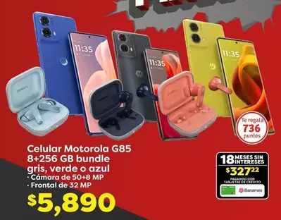 Oferta de Motorola - Celular G85 por $5890 en Soriana Súper