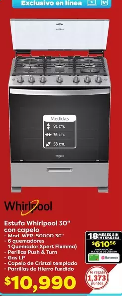 Oferta de Whirlpool - Essuie  50° Con Capralo por $10990 en Soriana Súper