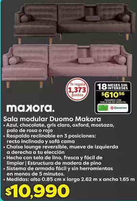 Oferta de Azul - Sala Modular Duomo por $10990 en Soriana Súper