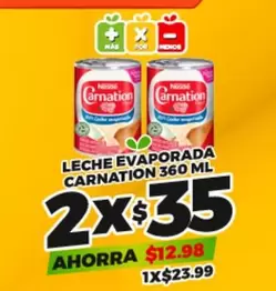 Oferta de Nestlé - Leche Evaporada Carnation por $23.99 en Merco