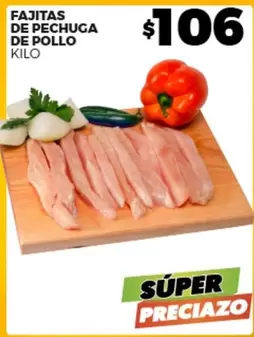 Oferta de Fajitas De Pechuga De Pollo por $106 en Merco