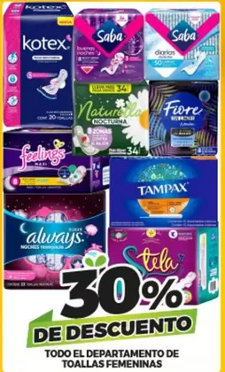 Oferta de Todo El Departamento De Toallas Femeninas en Merco