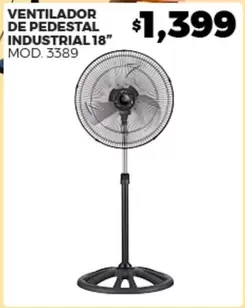 Oferta de Ventilador De Pedestal Industrial 18"  por $1399 en Merco