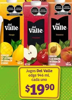 Oferta de Del Valle - Jugos Edge 946 Ml. Cada Uno por $19.9 en Soriana Híper