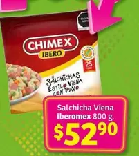 Oferta de Chimex - Salchicha Viena Iberomex por $52.9 en Soriana Híper