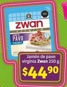 Oferta de Zwan - Jamón De Pavo Virginia por $44.9 en Soriana Híper
