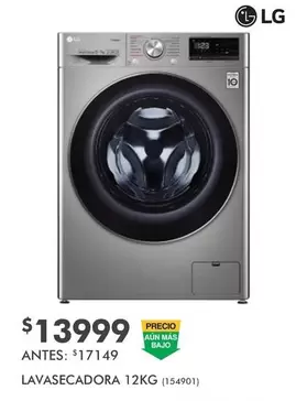 Oferta de LG - Lavasecadora 12kg por $13999 en The Home Depot