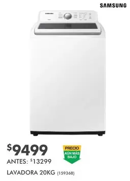 Oferta de Samsung - Lavadora 20kg por $9499 en The Home Depot
