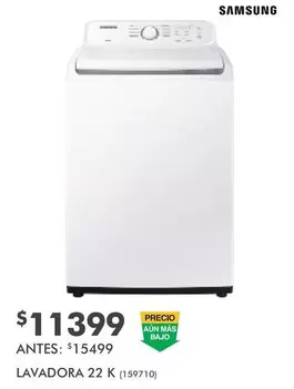 Oferta de Samsung - Lavadora 22 K por $11399 en The Home Depot