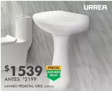 Oferta de Urrea - Lavabo Pedestal Oriz por $1539 en The Home Depot