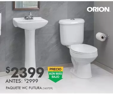 Oferta de Orion - Paquete WC Futura por $2399 en The Home Depot