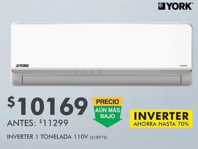 Oferta de York - Inverter 1 Tonelada 110V por $10169 en The Home Depot