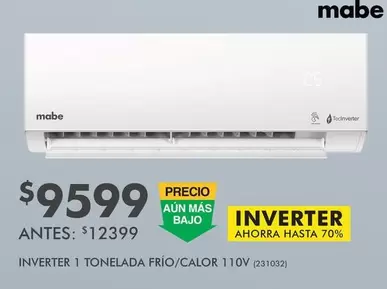 Oferta de Mabe - Inverter 1 Tonelada Frío/Calor 110V por $9599 en The Home Depot
