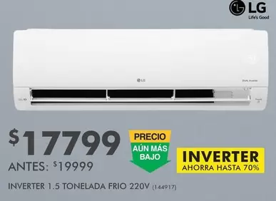 Oferta de LG - Inverter 1.5 Tonelada Frio 220V por $17799 en The Home Depot
