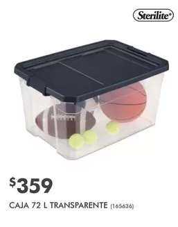 Oferta de Sterilite - Caja 72 L Transparente por $359 en The Home Depot