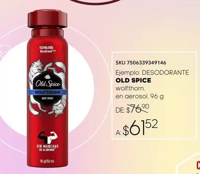 Oferta de Old Spice - Desodorante por $61.52 en Del Sol