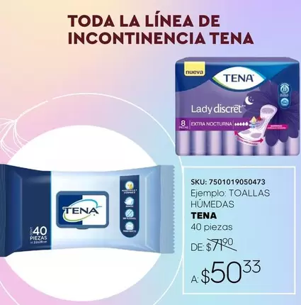 Oferta de Tena - Toda La Línea De Incontinencia por $50.33 en Del Sol
